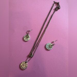 Silver and gold Necklace and Earrings Set